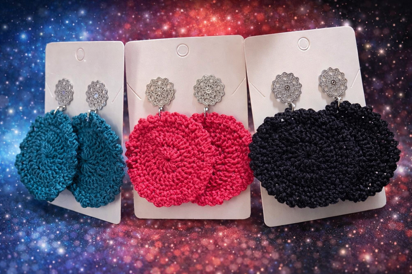 đ« Boucles dâoreilles crochetĂ©es « Rosace »